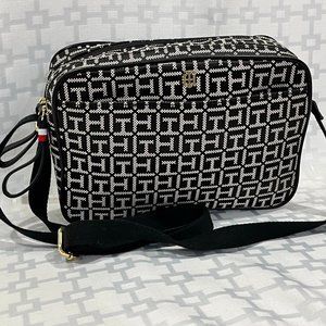 Tommy Hilfiger black and white crossbody bag